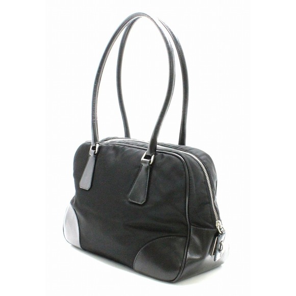 Prada Shoulder Nylon Black Tote Bag - Picture 1 of 9